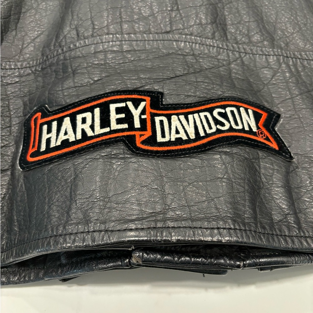 Vintage Harley Davidson, 100% authentic leather bomber jacket with buckle - Picture 2 of 9